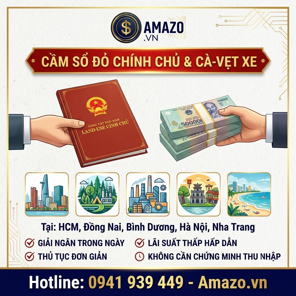 Cầm Sổ Đỏ Tại Hồ Chí Minh, Đồng Nai, Bình Dương, Long An, Vũng Tàu, Tây Ninh, Hà Nội, Nha Trang – Giải Pháp Tài Chính Linh Hoạt | Amazo.vn